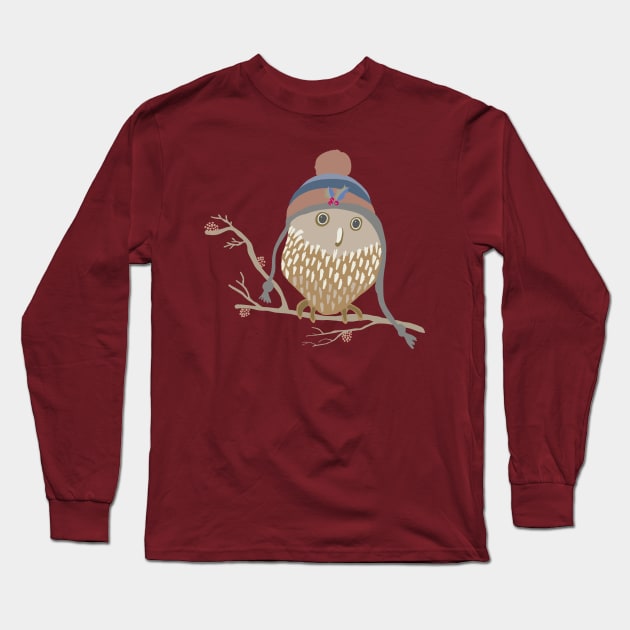 Winter owl Long Sleeve T-Shirt by Flyingrabbit